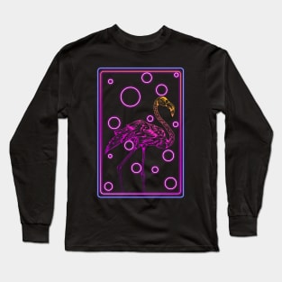 Flamingo neon art Long Sleeve T-Shirt